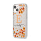 Personalised Orange Flowers iPhone 14 Glitter Tough Case Starlight Angled Image