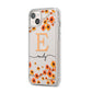 Personalised Orange Flowers iPhone 14 Plus Clear Tough Case Starlight Angled Image