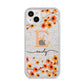 Personalised Orange Flowers iPhone 14 Plus Glitter Tough Case Starlight