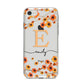 Personalised Orange Flowers iPhone 8 Bumper Case on Silver iPhone