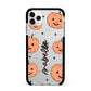 Personalised Orange Pumpkin Apple iPhone 11 Pro Max in Silver with Black Impact Case