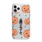 Personalised Orange Pumpkin Apple iPhone 11 Pro Max in Silver with Bumper Case