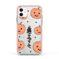 Personalised Orange Pumpkin Apple iPhone 11 in White with Pink Impact Case