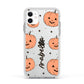 Personalised Orange Pumpkin Apple iPhone 11 in White with White Impact Case