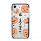 Personalised Orange Pumpkin Apple iPhone XR Impact Case Black Edge on Silver Phone