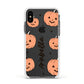 Personalised Orange Pumpkin Apple iPhone Xs Impact Case White Edge on Black Phone
