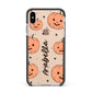 Personalised Orange Pumpkin Apple iPhone Xs Max Impact Case Black Edge on Gold Phone