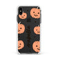 Personalised Orange Pumpkin Apple iPhone Xs Max Impact Case White Edge on Black Phone