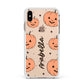 Personalised Orange Pumpkin Apple iPhone Xs Max Impact Case White Edge on Gold Phone