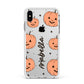 Personalised Orange Pumpkin Apple iPhone Xs Max Impact Case White Edge on Silver Phone