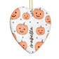 Personalised Orange Pumpkin Heart Decoration Side Angle