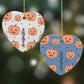 Personalised Orange Pumpkin Heart Decoration on Christmas Background
