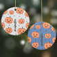 Personalised Orange Pumpkin Round Decoration on Christmas Background