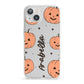 Personalised Orange Pumpkin iPhone 13 Clear Bumper Case