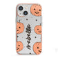 Personalised Orange Pumpkin iPhone 13 Mini TPU Impact Case with Pink Edges