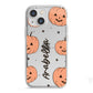 Personalised Orange Pumpkin iPhone 13 Mini TPU Impact Case with White Edges