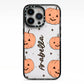 Personalised Orange Pumpkin iPhone 13 Pro Black Impact Case on Silver phone