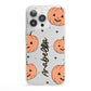 Personalised Orange Pumpkin iPhone 13 Pro Clear Bumper Case
