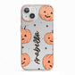Personalised Orange Pumpkin iPhone 13 TPU Impact Case with Pink Edges