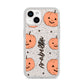 Personalised Orange Pumpkin iPhone 14 Glitter Tough Case Starlight