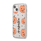 Personalised Orange Pumpkin iPhone 14 Plus Clear Tough Case Starlight Angled Image