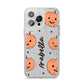 Personalised Orange Pumpkin iPhone 14 Pro Max Glitter Tough Case Silver
