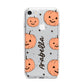 Personalised Orange Pumpkin iPhone 7 Bumper Case on Silver iPhone