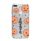 Personalised Orange Pumpkin iPhone 7 Plus Bumper Case on Silver iPhone