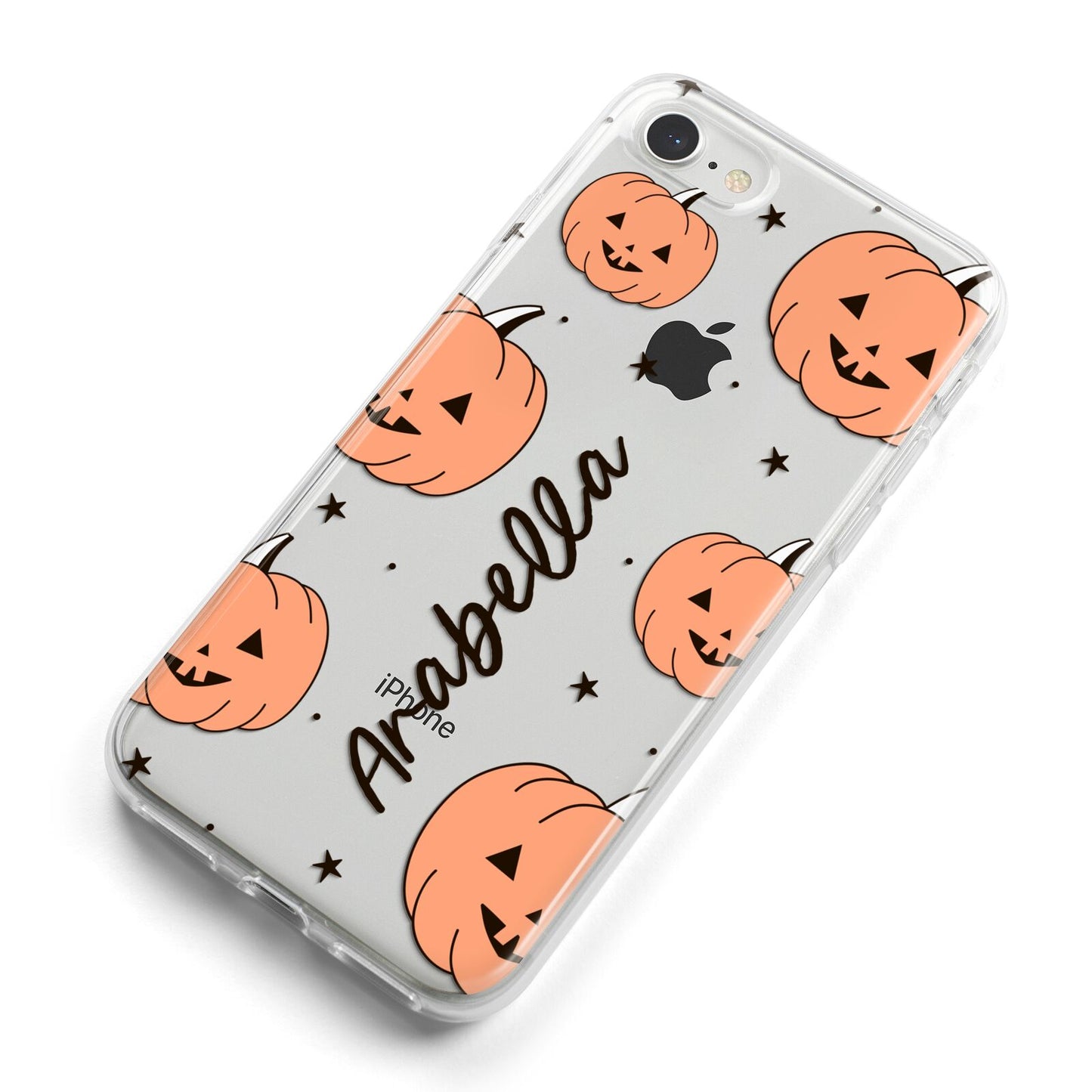 Personalised Orange Pumpkin iPhone 8 Bumper Case on Silver iPhone Alternative Image