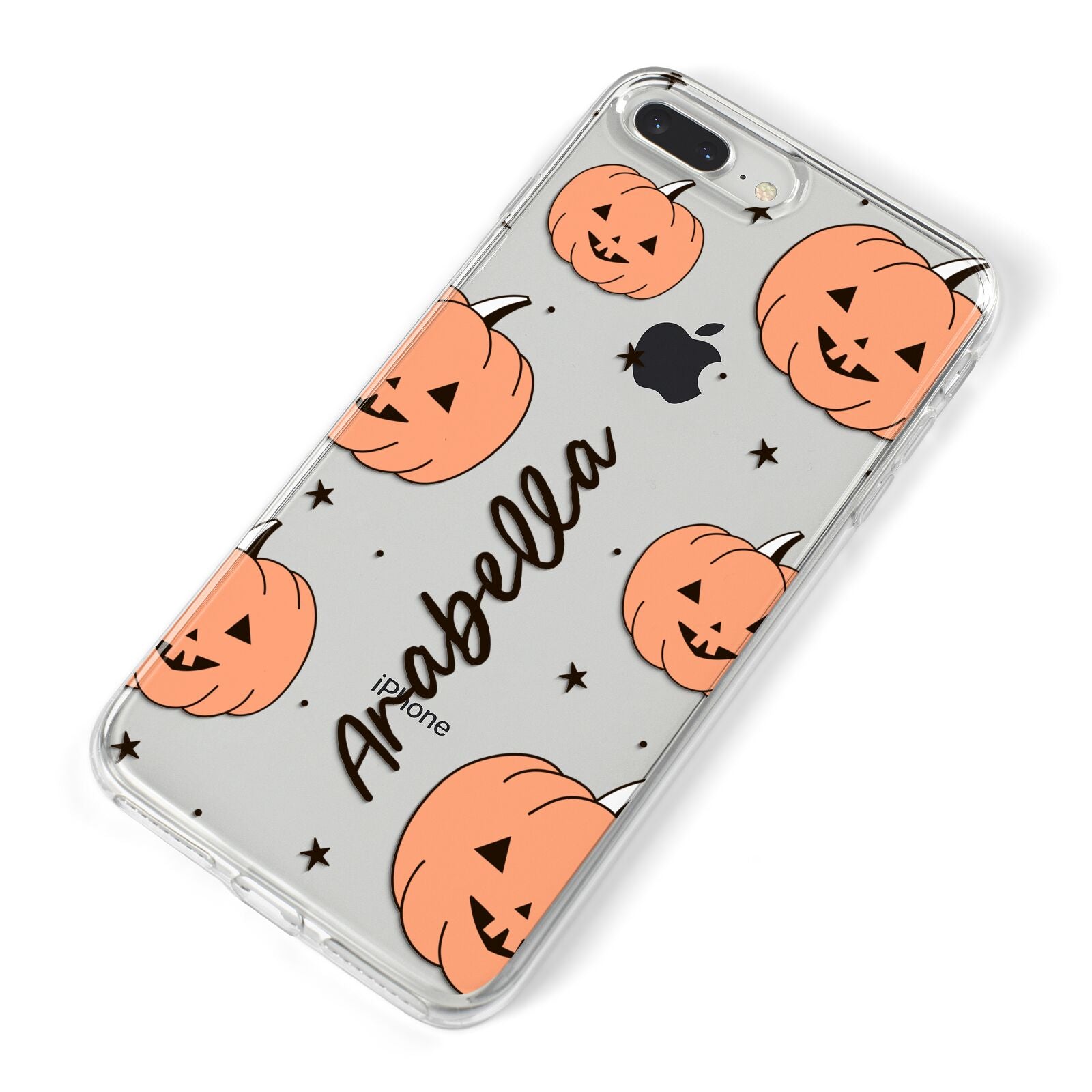 Personalised Orange Pumpkin iPhone 8 Plus Bumper Case on Silver iPhone Alternative Image