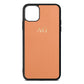 Personalised Orange Saffiano Leather iPhone 11 Pro Max Case