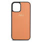 Personalised Orange Saffiano Leather iPhone 12 Mini Case