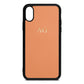 Personalised Orange Saffiano Leather iPhone Xs Case