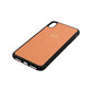 Personalised Orange Saffiano Leather iPhone Xs Max Case Side Image