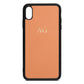 Personalised Orange Saffiano Leather iPhone Xs Max Case
