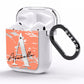Personalised Orange Silver AirPods Clear Case Side Image