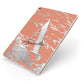 Personalised Orange Silver Apple iPad Case on Rose Gold iPad Side View