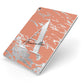 Personalised Orange Silver Apple iPad Case on Silver iPad Side View