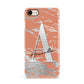 Personalised Orange Silver Apple iPhone 7 8 3D Snap Case