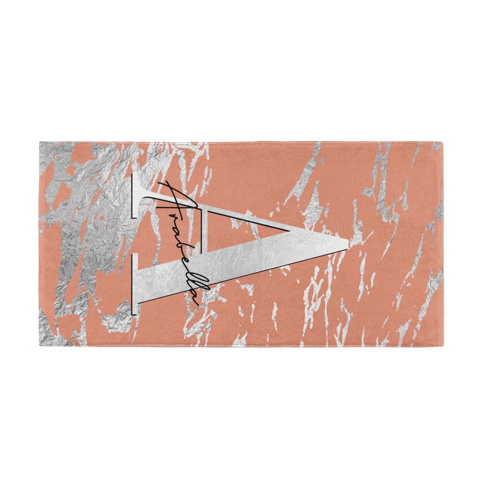 Personalised Orange Silver Beach Towel Alternative Image