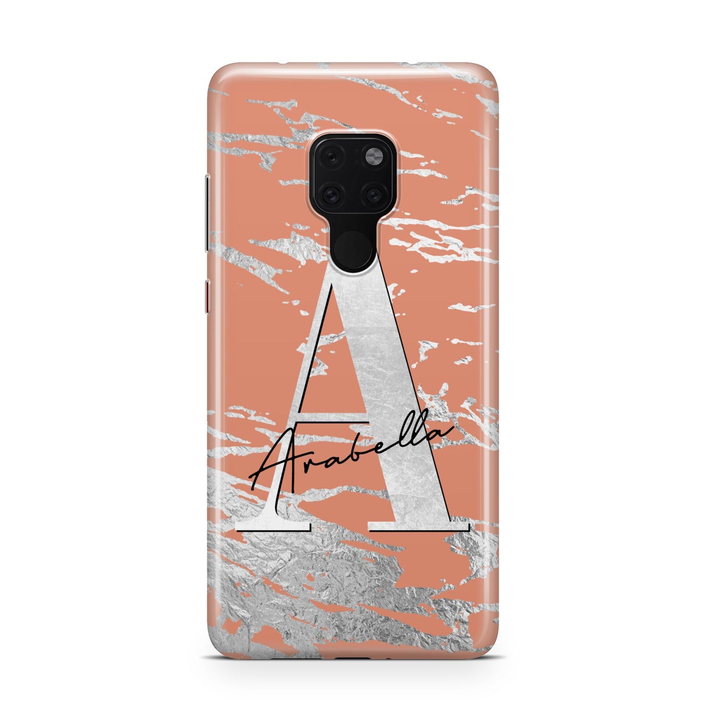 Personalised Orange Silver Huawei Mate 20 Phone Case