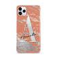 Personalised Orange Silver iPhone 11 Pro Max 3D Snap Case