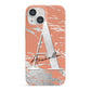 Personalised Orange Silver iPhone 13 Mini Full Wrap 3D Snap Case