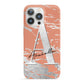 Personalised Orange Silver iPhone 13 Pro Full Wrap 3D Snap Case