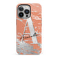Personalised Orange Silver iPhone 13 Pro Full Wrap 3D Tough Case