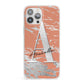 Personalised Orange Silver iPhone 13 Pro Max Clear Bumper Case