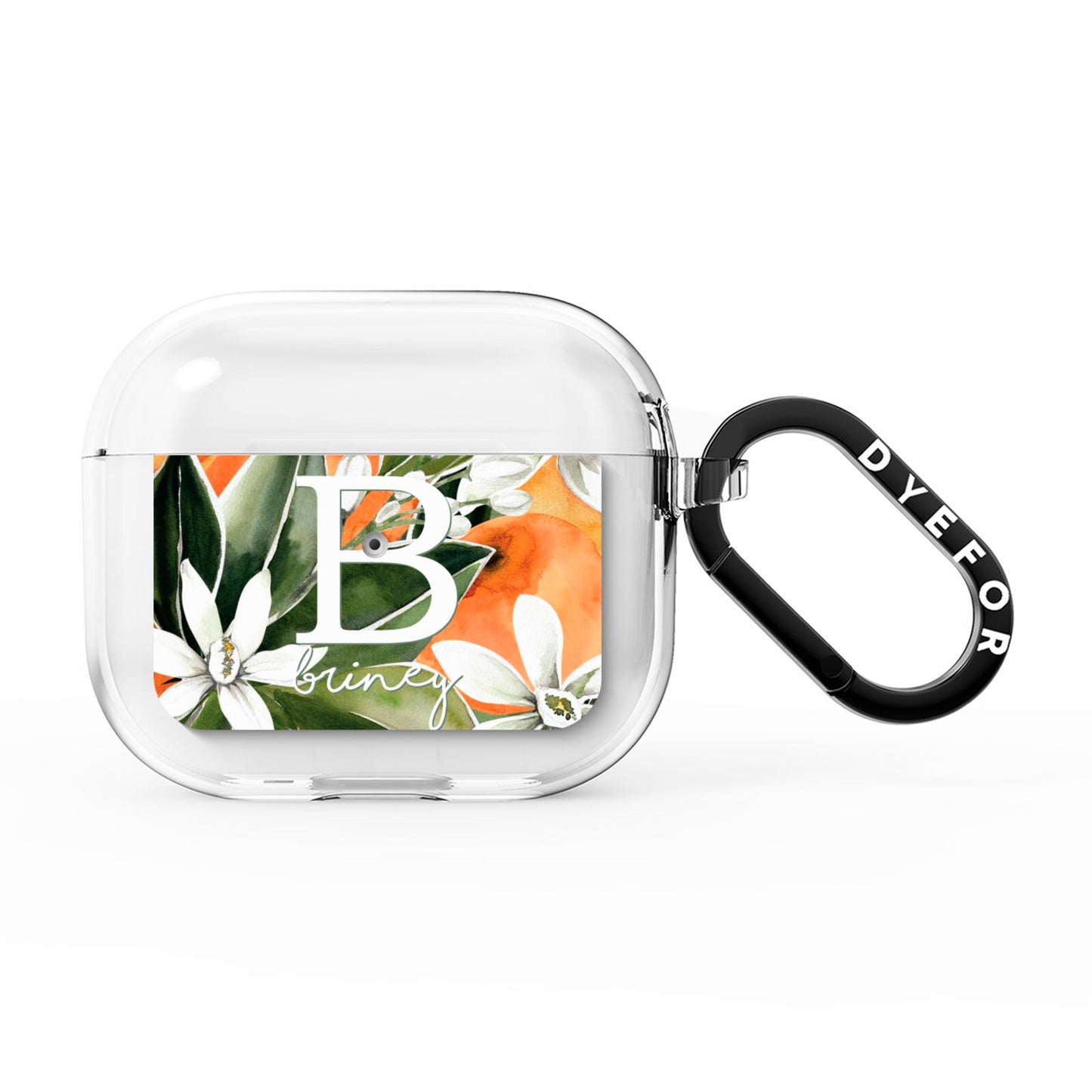 Personalised Orange Tree AirPods Clear Case 3rd Gen