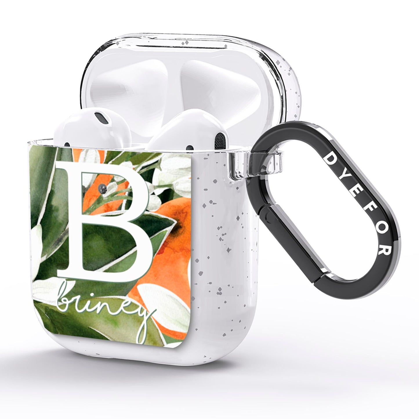 Personalised Orange Tree AirPods Glitter Case Side Image
