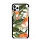 Personalised Orange Tree Apple iPhone 11 Pro Max in Silver with Black Impact Case