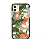 Personalised Orange Tree Apple iPhone 11 in White with Black Impact Case